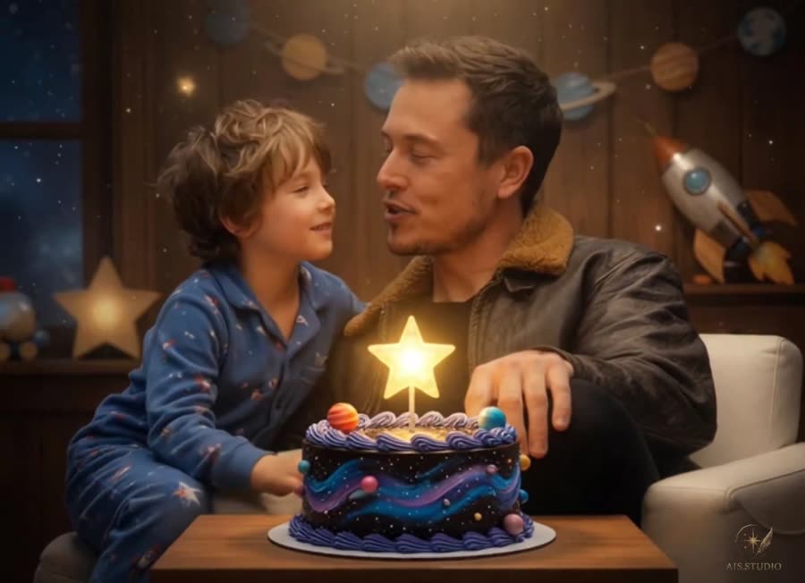 Cosmic Birthday Blessing (Birthday Message from Dad). Still from the original moving image.
