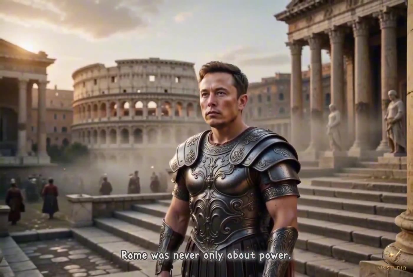 @elonmusk as Roman Empire. Still from the original moving image.