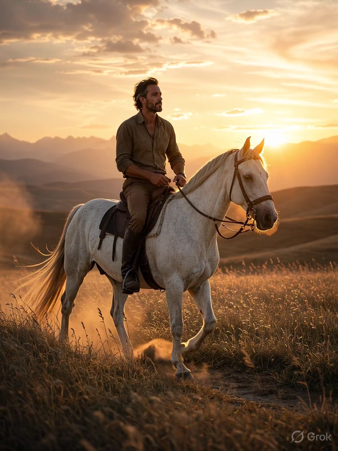Golden Hour Rider. Still from the original moving image.