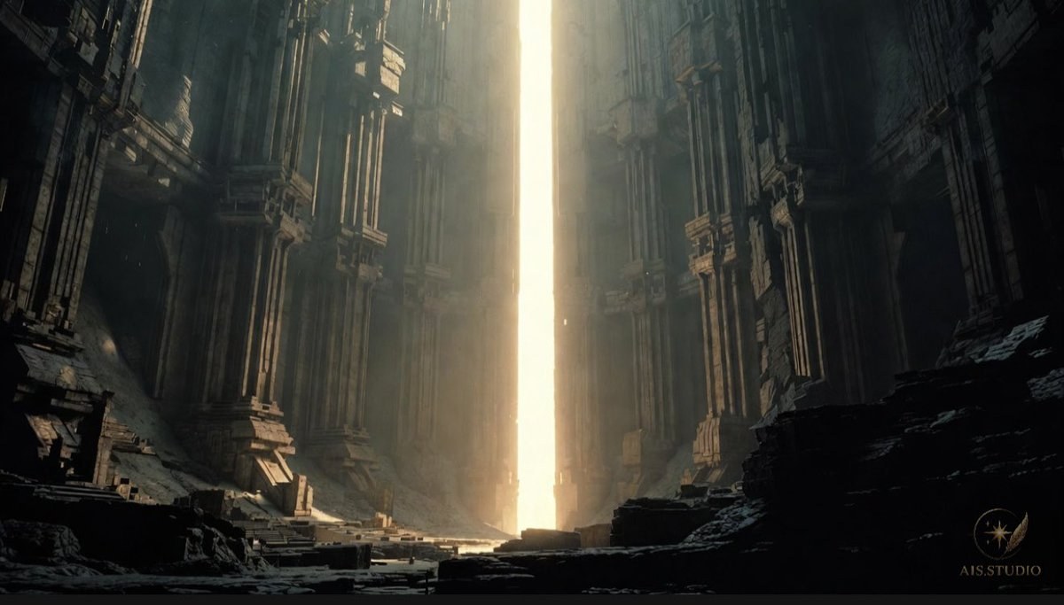 How to make an AI visual feel cinematic instead of generic. Still from the original moving image.