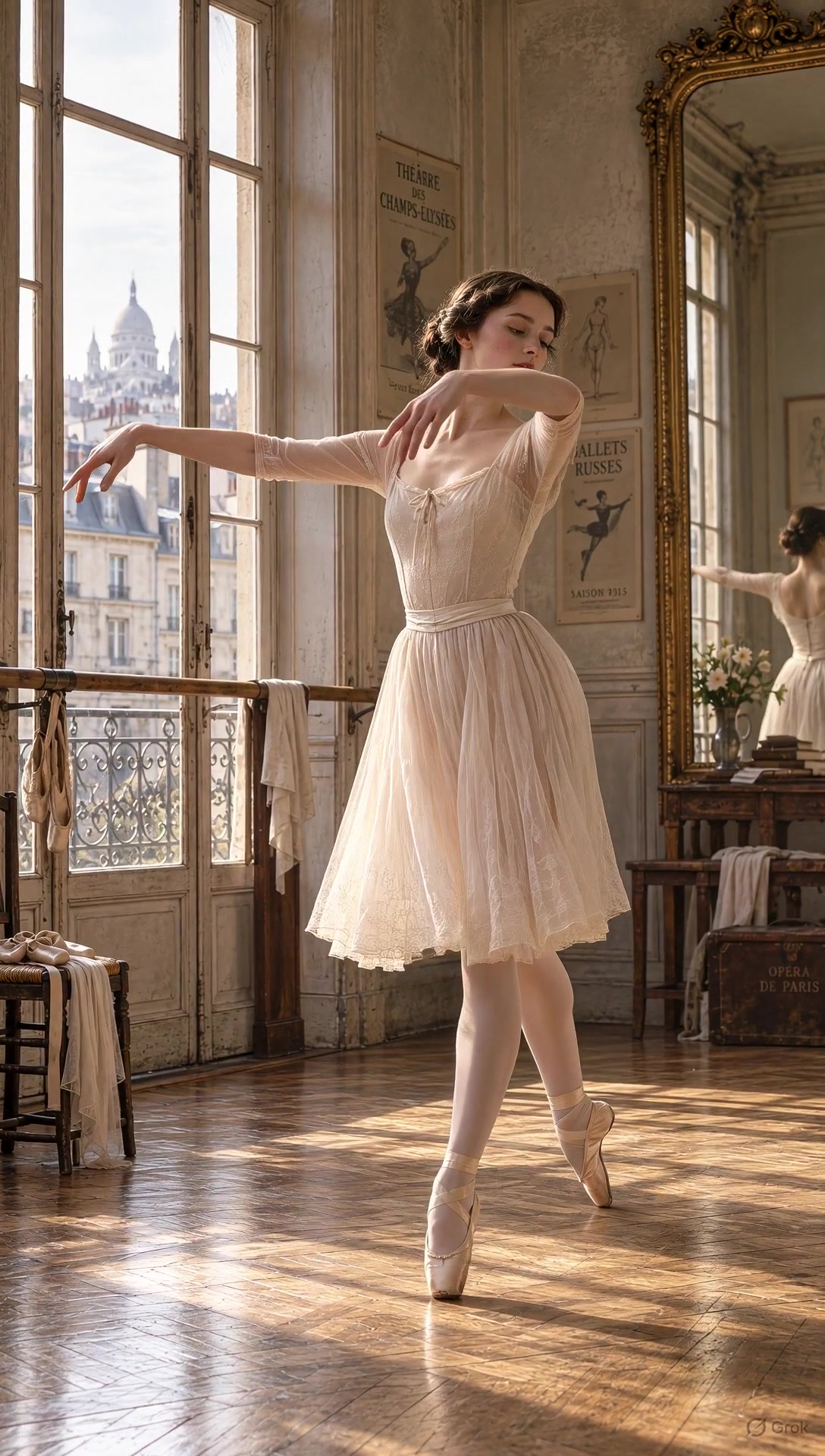 01 · Morning Practice | Paris · early 1910s. Still from the original moving image.