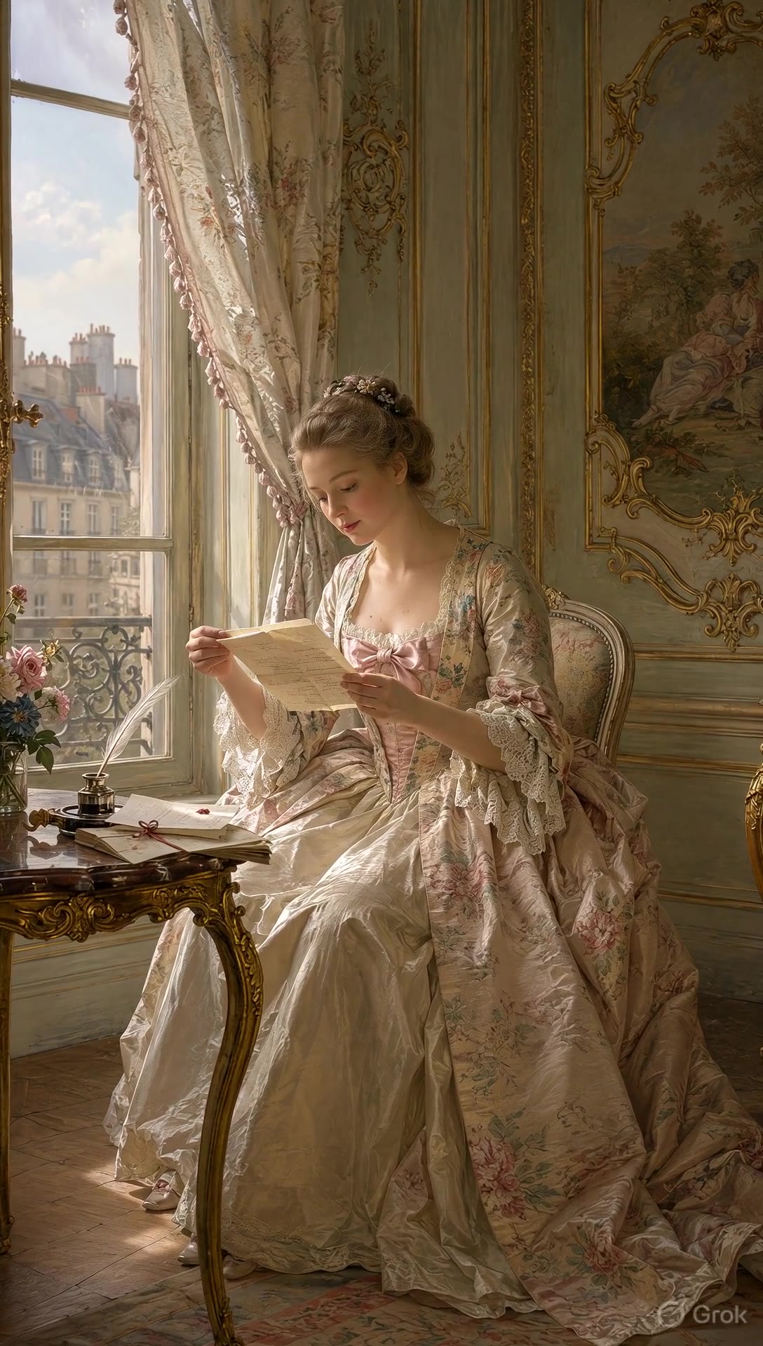 The Letter by the Window. Still from the original moving image.